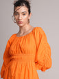 Zaccai Women's Orange Poplin Solid Dress