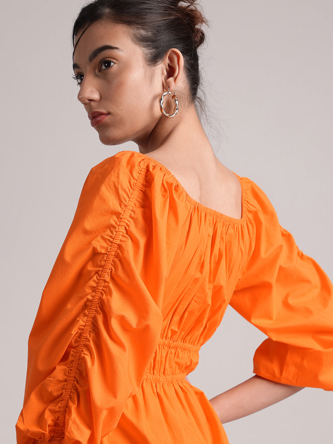 Zaccai Women's Orange Poplin Solid Dress