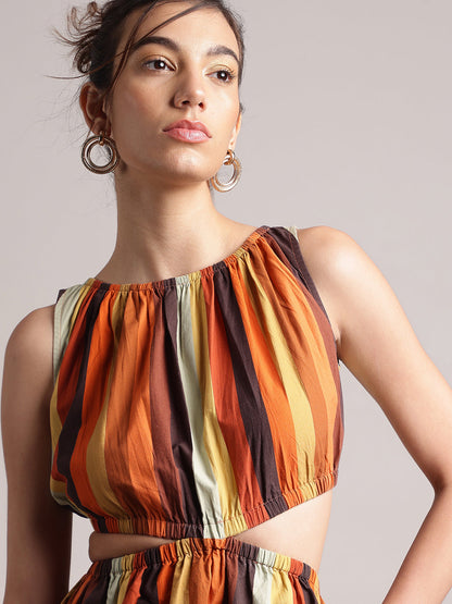 Zaccai Women's Multi Poplin Striped Dress