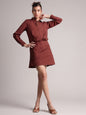 Zaccai Women's Brown Poplin Solid Dress