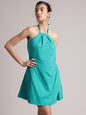 Zaccai Women's Aqua Cambric Solid Dress