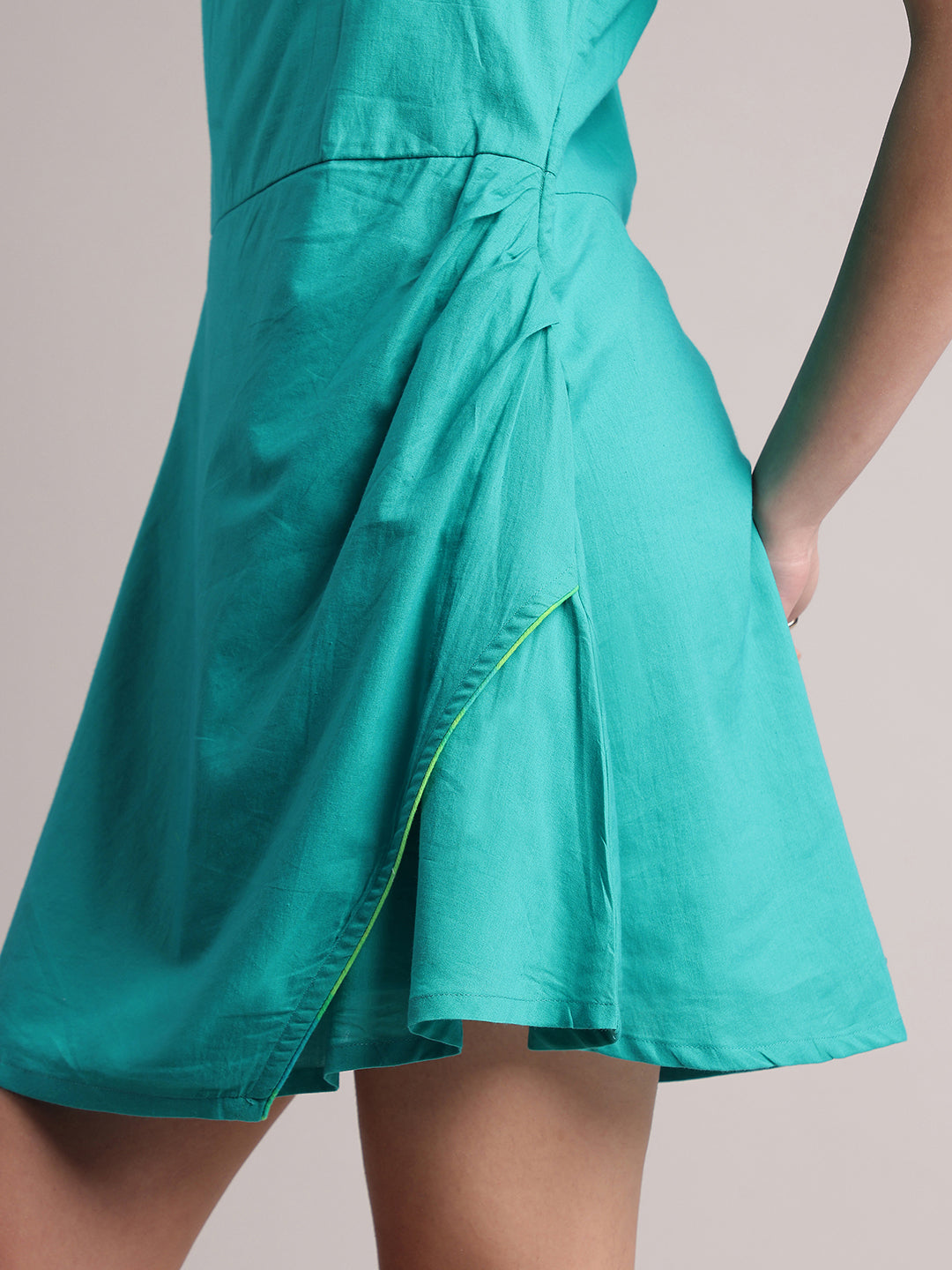 Zaccai Women's Aqua Cambric Solid Dress