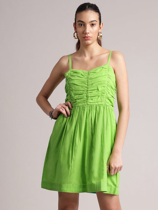 Zaccai Women's Lime Cambric Solid Dress