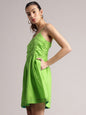 Zaccai Women's Lime Cambric Solid Dress