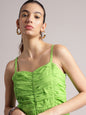 Zaccai Women's Lime Cambric Solid Dress