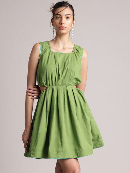 Zaccai Women's Green Cambric Solid Dress