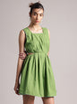 Zaccai Women's Green Cambric Solid Dress