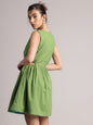 Zaccai Women's Green Cambric Solid Dress