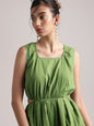Zaccai Women's Green Cambric Solid Dress