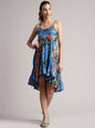 Zaccai Women's Blue Muslin Tropical Dress