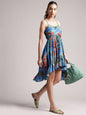 Zaccai Women's Blue Muslin Tropical Dress
