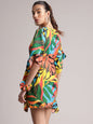 Zaccai Women's Black Muslin Tropical Dress