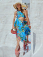 Zaccai Women's Blue Muslin Tropical Dress