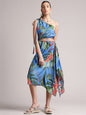 Zaccai Women's Blue Muslin Tropical Dress