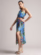 Zaccai Women's Blue Muslin Tropical Dress