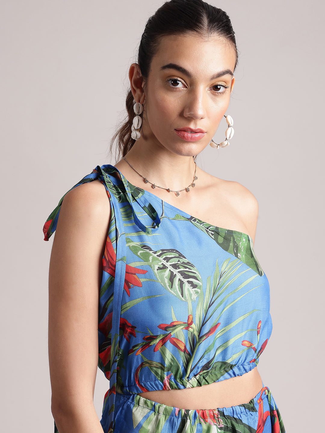 Zaccai Women's Blue Muslin Tropical Dress