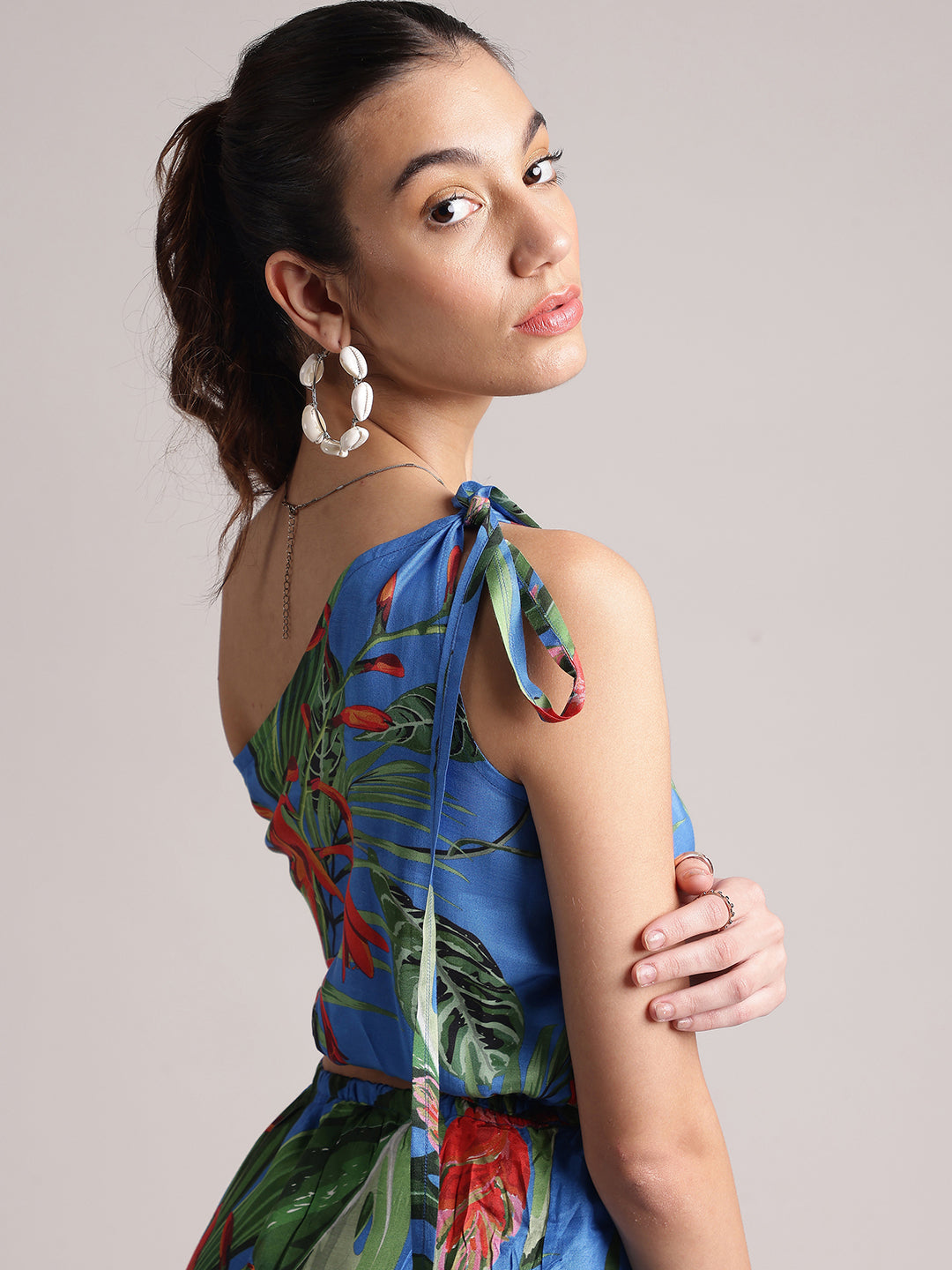 Zaccai Women's Blue Muslin Tropical Dress