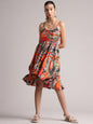 Zaccai Women's Red Muslin Tropical Dress