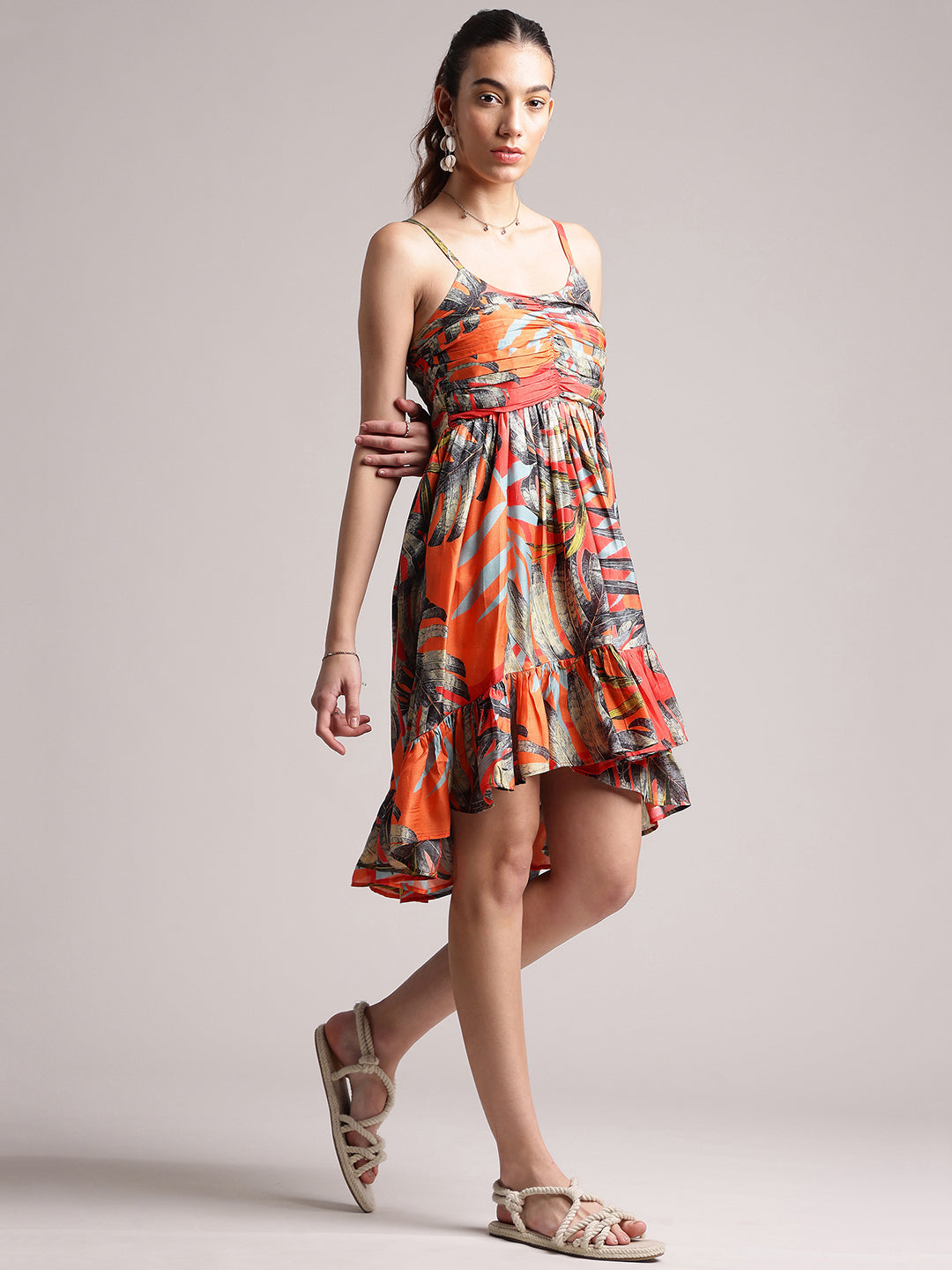 Zaccai Women's Red Muslin Tropical Dress