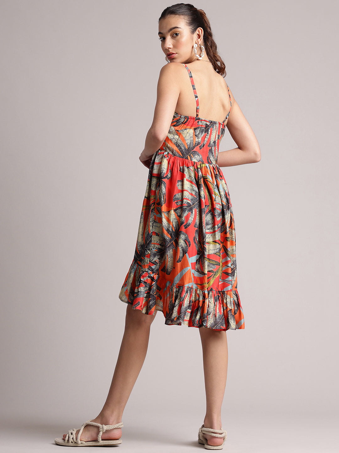 Zaccai Women's Red Muslin Tropical Dress