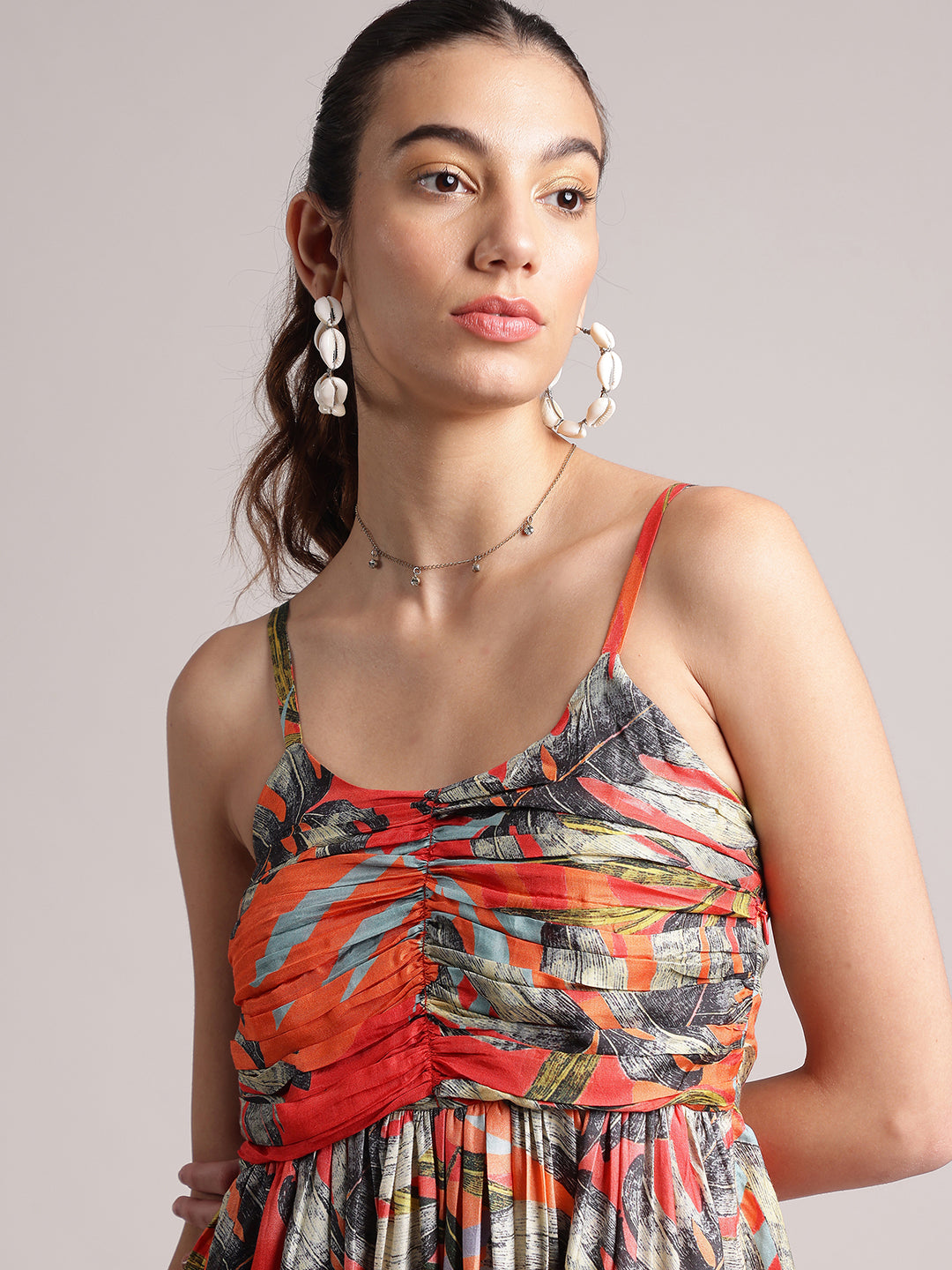 Zaccai Women's Red Muslin Tropical Dress