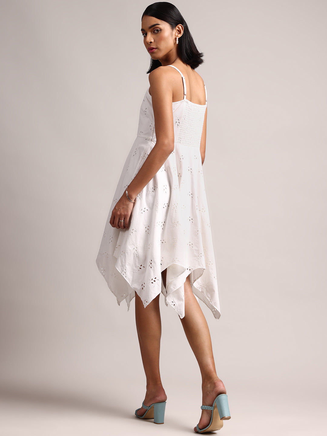 Zaccai Women's White Cambric Schiffli Dress