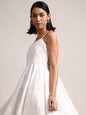 Zaccai Women's White Cambric Schiffli Dress