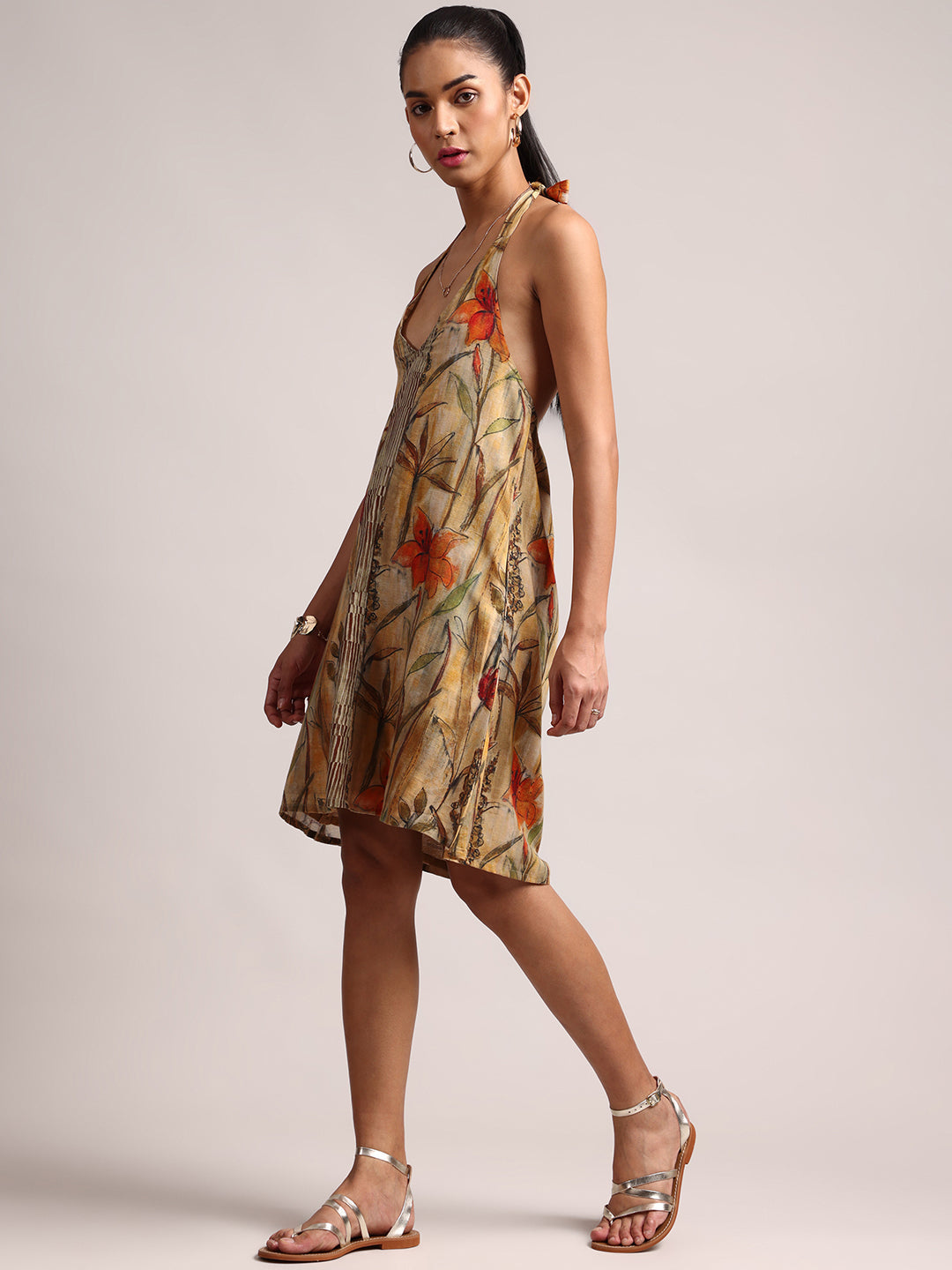 Zaccai Women's Multi Cotton Linen Floral Dress