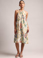 Zaccai Women's Yellow Linen Floral Dress