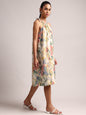 Zaccai Women's Yellow Linen Floral Dress