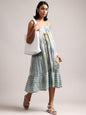 Zaccai Women's Blue Cotton Linen Tropical Dress