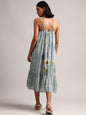 Zaccai Women's Blue Cotton Linen Tropical Dress