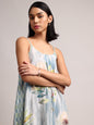 Zaccai Women's Blue Cotton Linen Tropical Dress