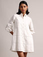 Zaccai Women's White Cambric Schiffli Dress