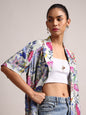 Zaccai Women's Multicolor Muslin Tropical Shrug