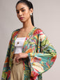 Zaccai Women's Green Muslin Tropical Shrug