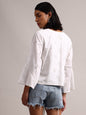 Zaccai Women's White Cambric Schiffli Top