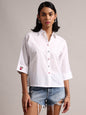 Zaccai Women's White Cambric Solid Top