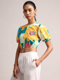 Zaccai Women's Multi Cambric Floral Top