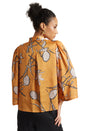 Zaccai Women's Mustard Satin Abstract Top