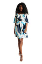 Zaccai Women's Off White Satin Abstract Dress