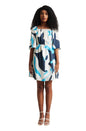 Zaccai Women's Off White Satin Abstract Dress