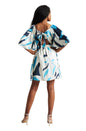 Zaccai Women's Off White Satin Abstract Dress