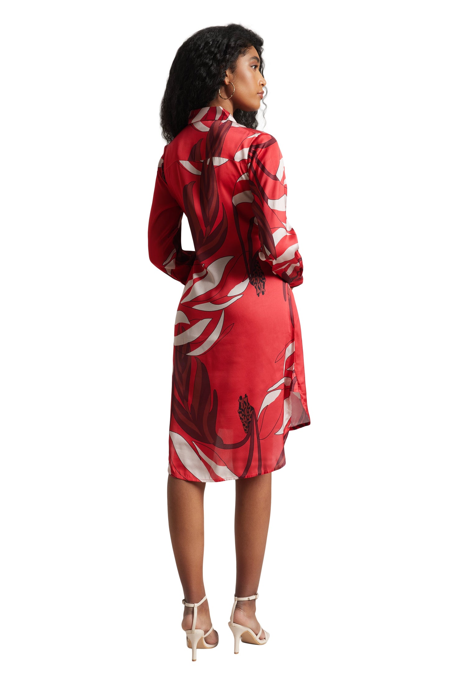 Zaccai Women's Red Satin Abstract Dress