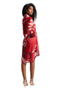 Zaccai Women's Red Satin Abstract Dress