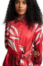 Zaccai Women's Red Satin Abstract Dress