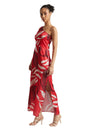 Zaccai Women's Red Satin Abstract Dress