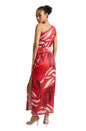 Zaccai Women's Red Satin Abstract Dress