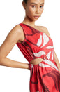 Zaccai Women's Red Satin Abstract Dress