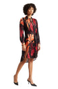 Zaccai Women's Black Satin Abstract Dress